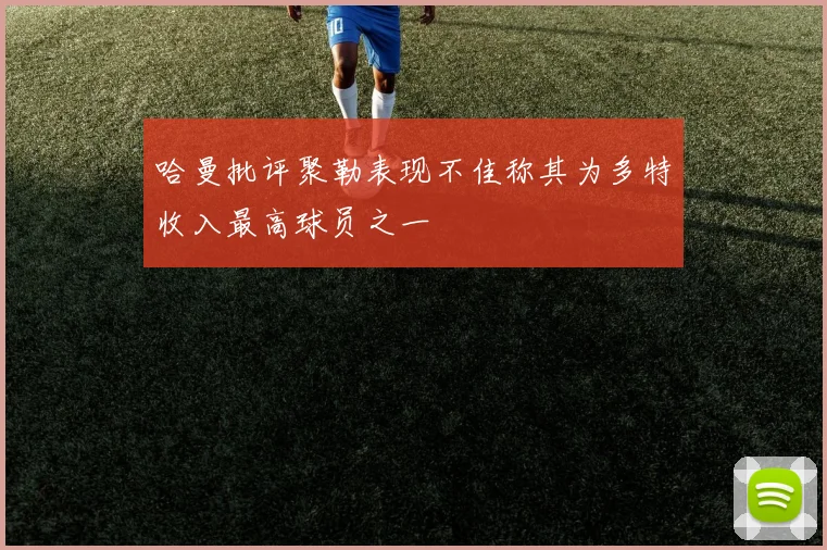 哈曼批评聚勒表现不佳称其为多特收入最高球员之一